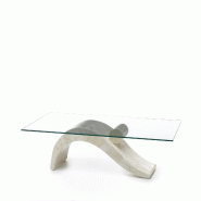 Stones Colombe Table Basse  (120X70X40 Transparent) En Verre Trempé Beige - beige 8033959241691