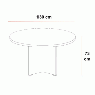 Table de réunion ronde TAK- Mobel Linea - Chêne grisé_0