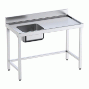 Table inox de préparation avec bords anti-ruissellement, bac à gauche P 700 mm | Distform - QCIRS7 - 1600 Table inox de préparation avec bords anti-ruissellement, bac à gauche P 700 mm | Distform - QCIRS7 - 1600