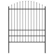 Vidaxl clôture de jardin avec dessus en lance acier 1,7 m noir 144945