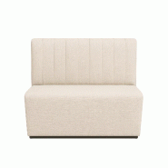 Banquette Prestige easy clean, tissu greige, couture verticale, 160x90x60 cm, France Mobilier chr - multicolore 3760326527670