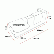 Comptoir Delta Plus, accès PMR - Mobel Linea - Blanc, Gauche, Oui, 282, Chêne veiné_0