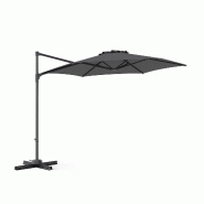 COSTWAY Parasol 300x300cm, manivelle, 360°, jardin, marché, anthracite. - noir métal ZB35400SD