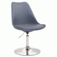 Décoshop26 - Chaise de salle à manger x1 pivotante hauteur réglable en plastique gris et pied trompette en métal chromé 10_0003779 - gris 3000251 Décoshop26 - Chaise de salle à manger x1 pivotante hauteur réglable en plastique gris et pied trompette en métal chromé 10_0003779 - gris 3000251