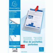 Exacompta Lot de 20 Sachet de 2 blocs de 25 pochettes perforées A4, polypro lisse 5,5/10e - 3037920310480