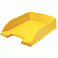 LEITZ Lot de 5 Corbeille à courrier Plus A4, en polystyrène choc, coloris jaune - 52270015