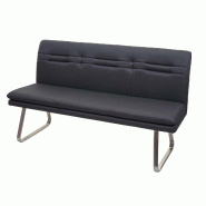 Mendler Banc HWC-H70, Banc de salle à manger Banc rembourré, dossier tissu/textile inox brossé ~ gris 160cm - gris textile 73912