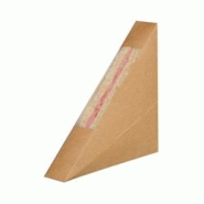 Nvase Ecolomique - 50 Pcs - Triangle sandwich kraft avec fenêtre - 2,6 cm x 12,3 cm x 12,3 cm - ECO209KCK2612 - marron en carton NVS209KCK2612