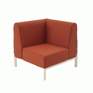 Oviala Business Fauteuil d'angle pour salon de jardin modulable tissu terracotta Oviala 80 x 80 x 78 cm - orange polyester 114811
