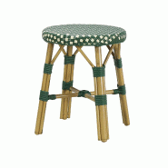 Proloisirs Tabouret Paris 11 Alu Bamboo Look / Wicker Green / Ivory - vert multi-matériau AG1042