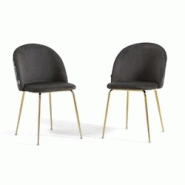 RATTATAN Lot de 2 chaises en velours décoratif d’intérieur, pieds en métal, design élégant pour cuisine, salle à manger, bar ou restaurant – RATTATAN Lot de 2 chaises en velours décoratif d’intérieur, pieds en métal, design élégant pour cuisine, salle à manger, bar ou restaurant –
