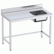 Table de chef 1 évier à droite - 1600x700x850 mm - 1M6107RD Eurast - inox 1M6107RD Table de chef 1 évier à droite - 1600x700x850 mm - 1M6107RD Eurast - inox 1M6107RD