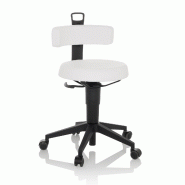 Tabouret de travail / chaise d'équilibre TOP WORK FLEX PU blanc hjh OFFICE - blanc plastique 925008