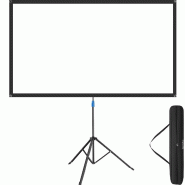 TecTake GmbH Écran de projection Cinema portable 72 pouces 183cm 16:9 4K HD trépied pliable vidéoprojecteur toile cinéma maison blanc sac transpor