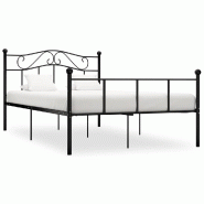 VidaXL Cadre de lit sans matelas noir métal 160x200 cm Modèle Gerlénis - 284527