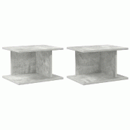 VidaXL Table de chevet 2 pcs Gris béton 40 x 30 x 25 cm Modèle Silex - 891175