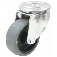 Roulette pivotante de 100 mm avec caoutchouc thermoplastique gris conducteur d'électricité sur le po Roulette pivotante de 100 mm avec caoutchouc thermoplastique gris conducteur d'électricité sur le po