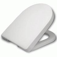 ABATTANT WC SIÈGE DE TOILETTE EN FORME DE D À FERMETURE DOUCE POUR SALLE DE BAIN FAMILIALE BLANC 19_0000736