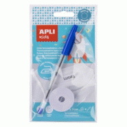 Apli Ruban vinyle thermoadhésif pour vêtements, 10mm x 2m, blanc + stylo - 8410782178095
