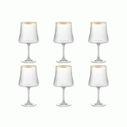 Aulica Verres à vin bord doré 360ml - lot de 6 - transparent 905320 Aulica Verres à vin bord doré 360ml - lot de 6 - transparent 905320