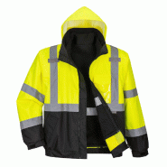 Blouson Haute Visibilité Premium 3 en 1 - Jaune/Noir / L