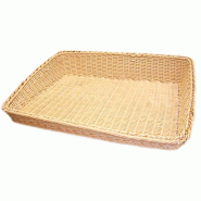 Corbeille inclinée effet osier PP beige 45x60x5/12cm