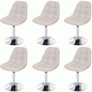 Décoshop26 - 6x chaises de salle à manger en synthétique crème pied chromé pivotant CDS04621 - 3000413652329 Décoshop26 - 6x chaises de salle à manger en synthétique crème pied chromé pivotant CDS04621 - 3000413652329
