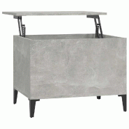 Décoshop26 - Table basse avec plateau relevable design moderne et contemporaine 60 x 44,5 x 45 cm bois d'ingénierie gris et métal DEC039316 - gris
