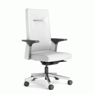 Fauteuil de Direction cuir KO1 haut dossier - Sokoa - cuir blanc_0