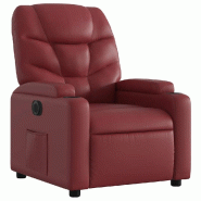 Fauteuil inclinable électrique Rouge bordeaux Similicuir Modèle Yervoriax - 8721012171367