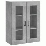 Helloshop26 - Armoire murale design pratique rangement haut 69,5 x 34 x 90 cm en bois d'ingénierie gris béton 02_0048632 - gris verre 3000235385368