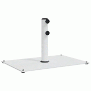 Helloshop26 - Base de parasol rectangulaire stabilisante avec 3 adaptateurs 60,5 x 41 x 38 cm en acier blanc 02_0047477 - blanc acier 3000234799913
