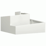 Helloshop26 - Cache-pot de jardin moderne résistant extérieur 80 x 80 x 50 cm en acier laminé à froid blanc 02_0052219 - blanc métal 3000237303520