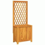 Helloshop26 - Jardinière bac lit surélevé plantes fleurs terrasse jardin avec treillis 55 x 29,5 x 132 cm bois massif d'acacia 02_0038299 - 3000214 Helloshop26 - Jardinière bac lit surélevé plantes fleurs terrasse jardin avec treillis 55 x 29,5 x 132 cm bois massif d'acacia 02_0038299 - 3000214