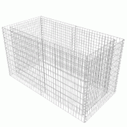 Helloshop26 - Jardinière lit surélevé plantes fleurs jardin à gabion acier 180 x 90 x 100 cm argenté 02_0001274 - 3000076441537