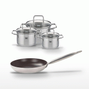 Lot Poêle 32 cm Elo Bistro Line & 3 Faitouts Elo Citrin - gris 3176239967883