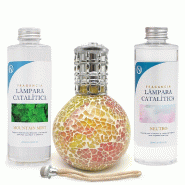 MamaManuela Pack Saving Catalytic Lamp Mosaic Bicolour + Fragrance Mountain Mint (500ml) + Neutral Cleaner (200ml) + Refill Wick - MM-LCAT-2001-4