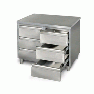 Meuble inox central 6 tiroirs profondeur 700 x 1000 mm Meuble inox central 6 tiroirs profondeur 700 x 1000 mm