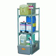 Rayonnage pour flaconnage - 2 niveaux - Volume 65L - Longueur 450 mm - Largeur 820 mm - Hauteur 1310 mm