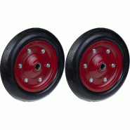 Roue 350mm 14" pneu en caoutchouc centre en acier pressé 25mm résistant 700kg, jeu de 2 Roue 350mm 14" pneu en caoutchouc centre en acier pressé 25mm résistant 700kg, jeu de 2