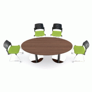 Table de réunion ovale Ogi - MDD. - Argent Ral 9006, 200, Aluminium satiné_0