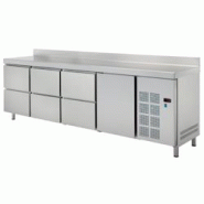 Table froide 1 porte 6 tiroirs - 2545x600x850 mm - 350 W 230/1V - 77289509 Eurast - inox 77289509 Table froide 1 porte 6 tiroirs - 2545x600x850 mm - 350 W 230/1V - 77289509 Eurast - inox 77289509