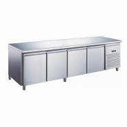 Table réfrigérée inox positive avec évaporateur ventilé - 4 portes - 449 litres - Sans dosseret - SN4101X