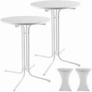 TecTake GmbH tectake Table haute EREN pliable avec housse 90x110 cm blanc - 406580 - blanc multi-matériau 406580 TecTake GmbH tectake Table haute EREN pliable avec housse 90x110 cm blanc - 406580 - blanc multi-matériau 406580
