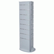 Tour de présentation rainurée - 3 faces L49xP49xH155cm - gris - MDF de conception robuste