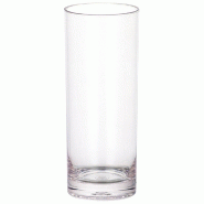 Verre tube réutilisable polycarbonate transparent 36cl Ø6,7x15,8cm - par 12