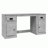 VidaXL Bureau avec armoire gris béton bois d'ingénierie Modèle Atlas Office Pro Plus - 3185331