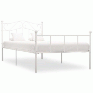 VidaXL Cadre de lit sans matelas blanc métal 90x200 cm Modèle Wervionel - 284516