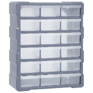 Vidaxl organisateur multi-tiroirs avec 18 tiroirs centraux 38x16x47 cm 149598