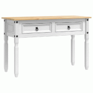 VidaXL Table d'appoint Corona Blanc 115 x 46 x 73 cm Pin massif Modèle Ombre Polaris Prime Plus - 42021194